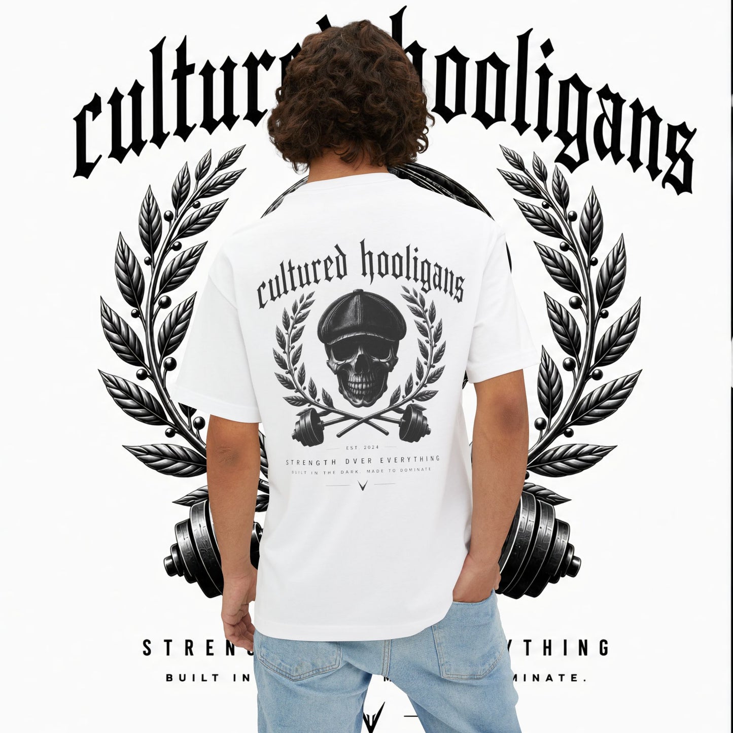 Cultured Hooligans Skull Tee – Oversized Boxy Graphic T‑Shirt