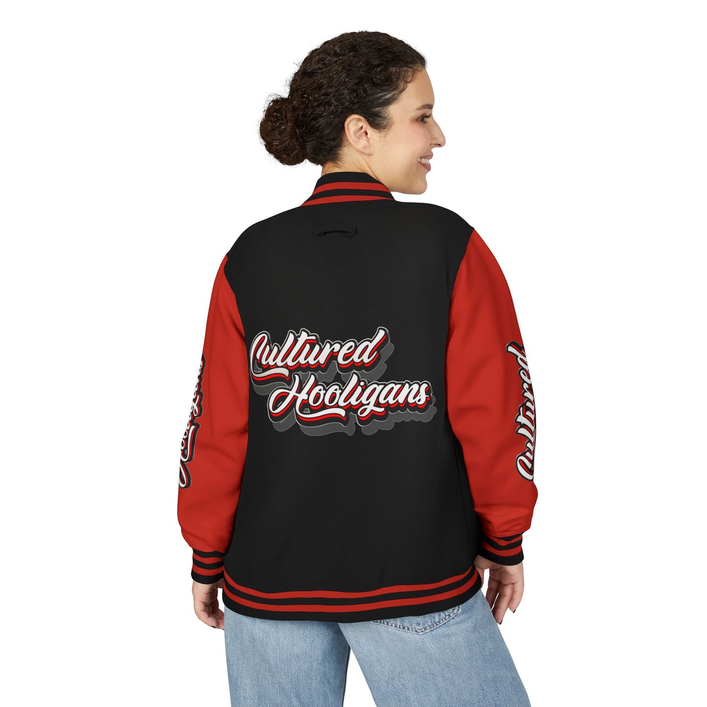Letterman Jacket — “Cultured Hooligans” Varsity Style Red & White