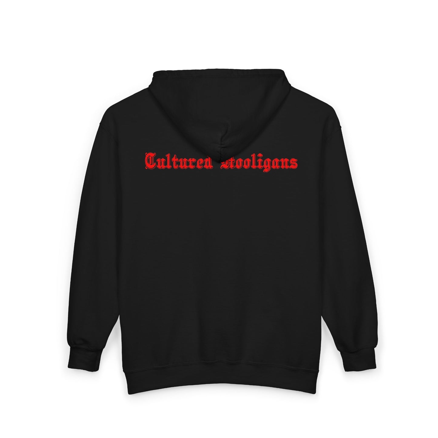 Cultured Hooligans Zip Hoodie — Graphic Full‑Zip Hooded Sweatshirt