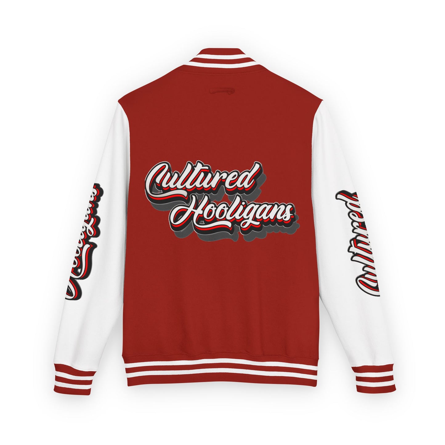 Letterman Jacket — “Cultured Hooligans” Varsity Style Red & White