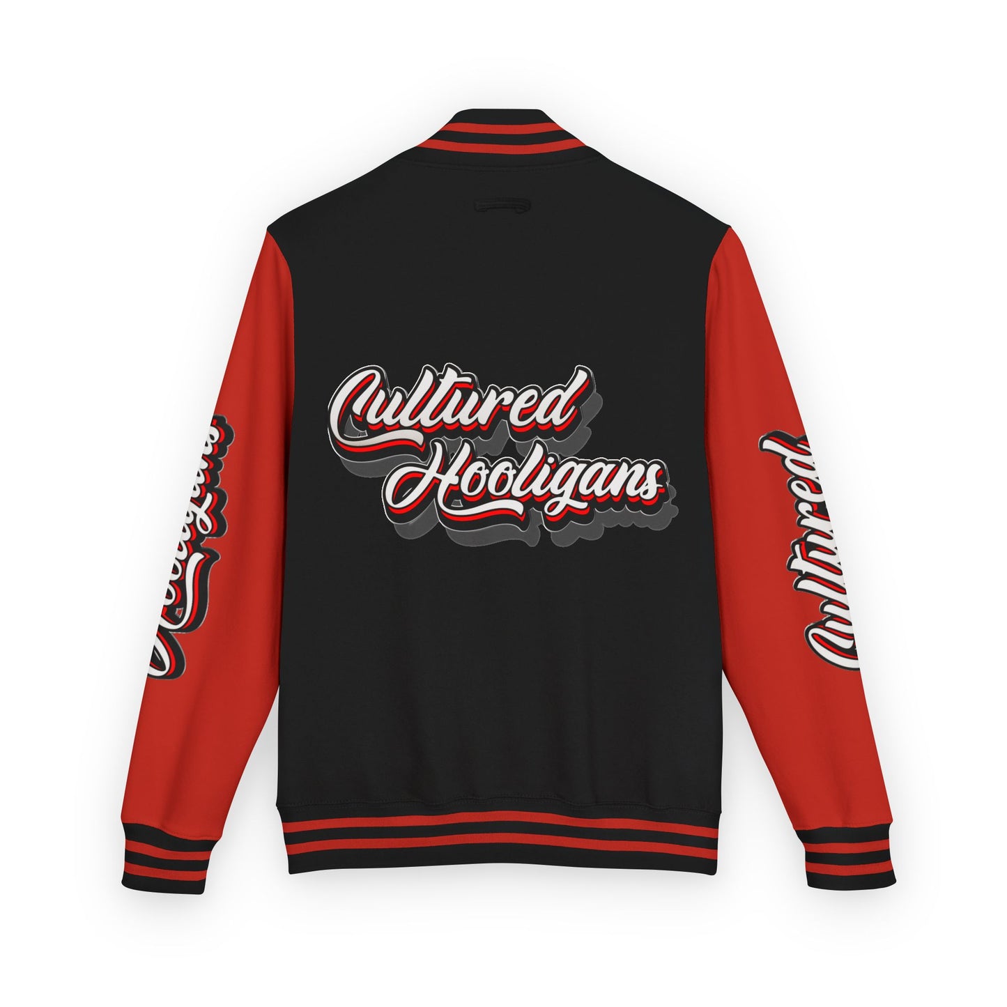 Letterman Jacket — “Cultured Hooligans” Varsity Style Red & White