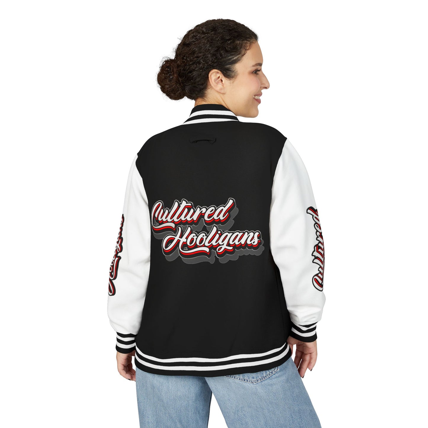 Letterman Jacket — “Cultured Hooligans” Varsity Style Red & White