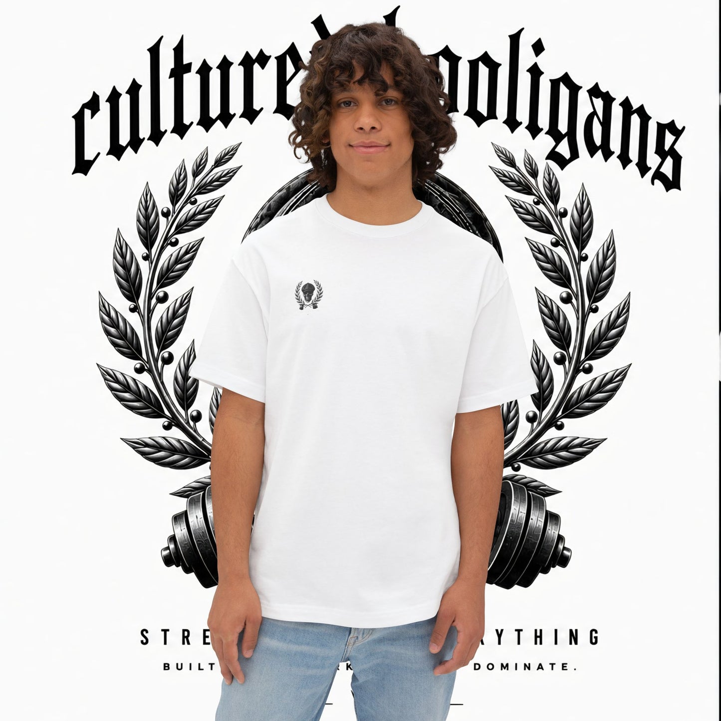 Cultured Hooligans Skull Tee – Oversized Boxy Graphic T‑Shirt