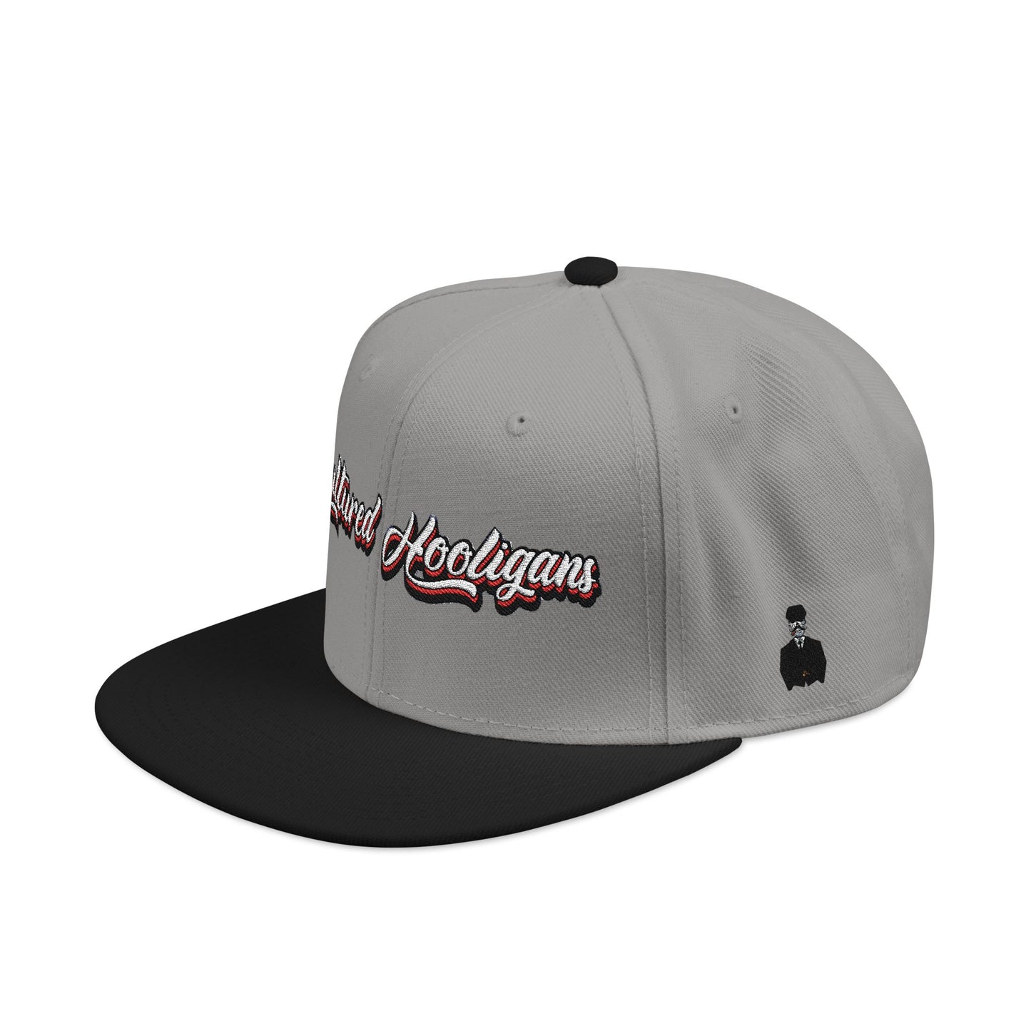 Embroidered Snapback Hat — Vintage Script "Hooligans" Urban Streetwear