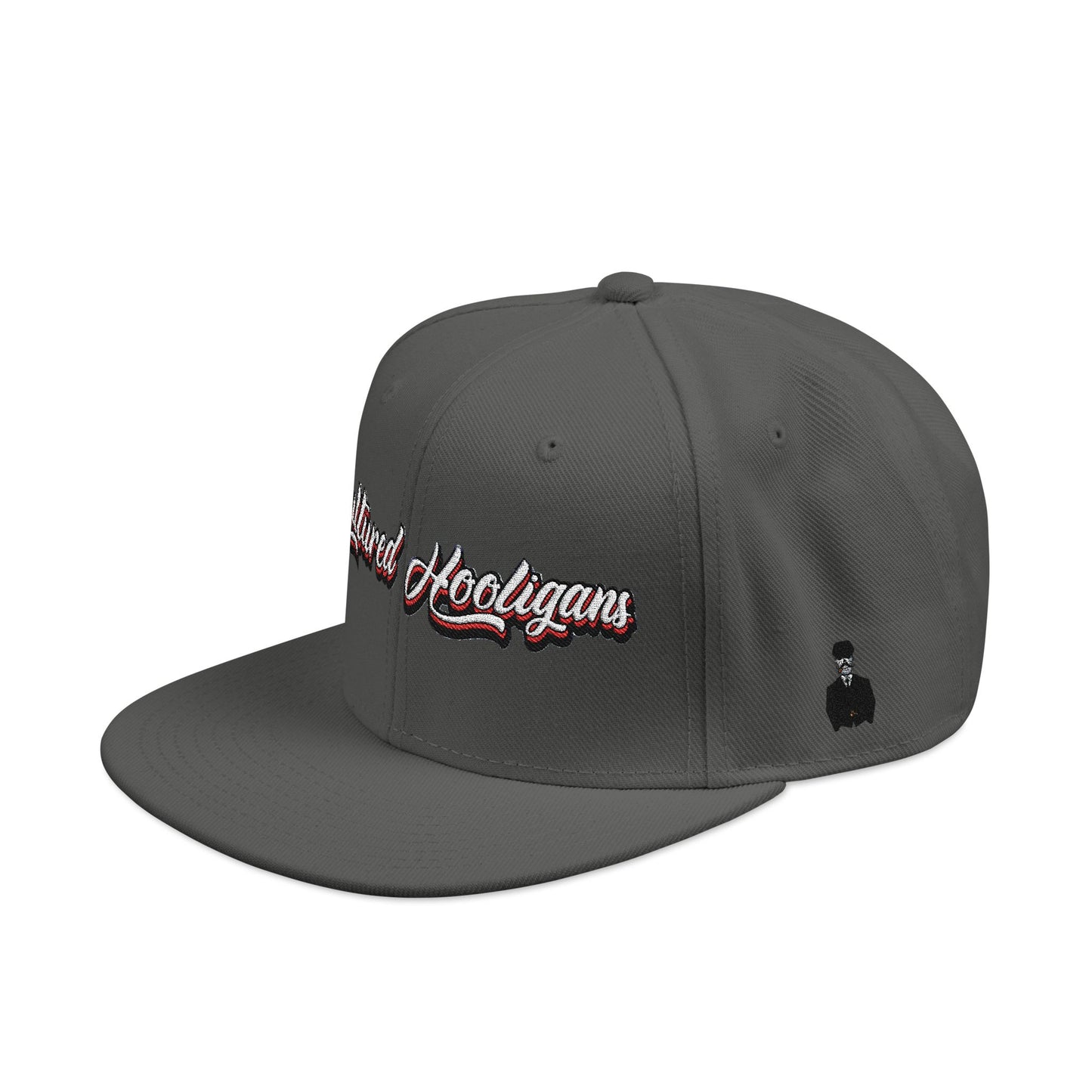 Embroidered Snapback Hat — Vintage Script "Hooligans" Urban Streetwear