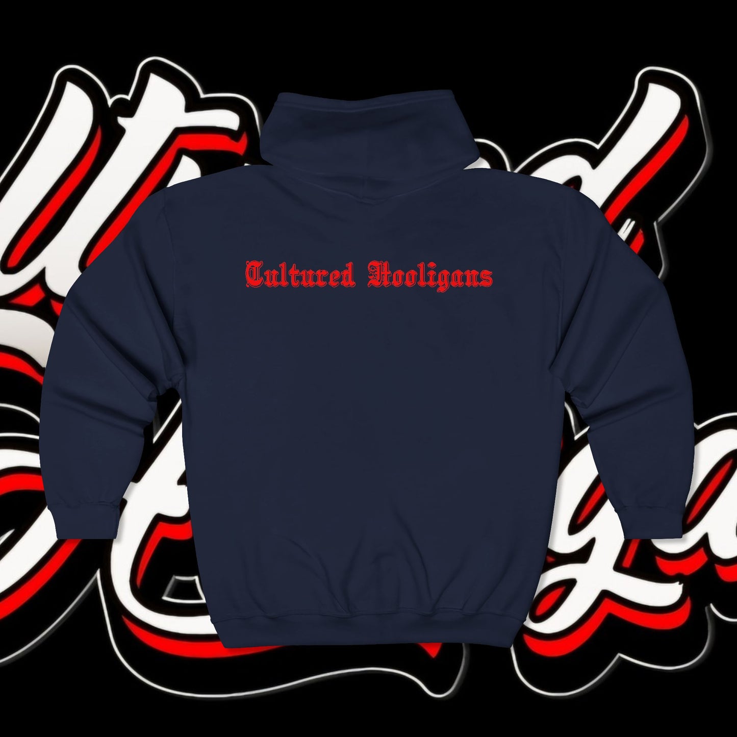Cultured Hooligans Zip Hoodie — Graphic Full‑Zip Hooded Sweatshirt