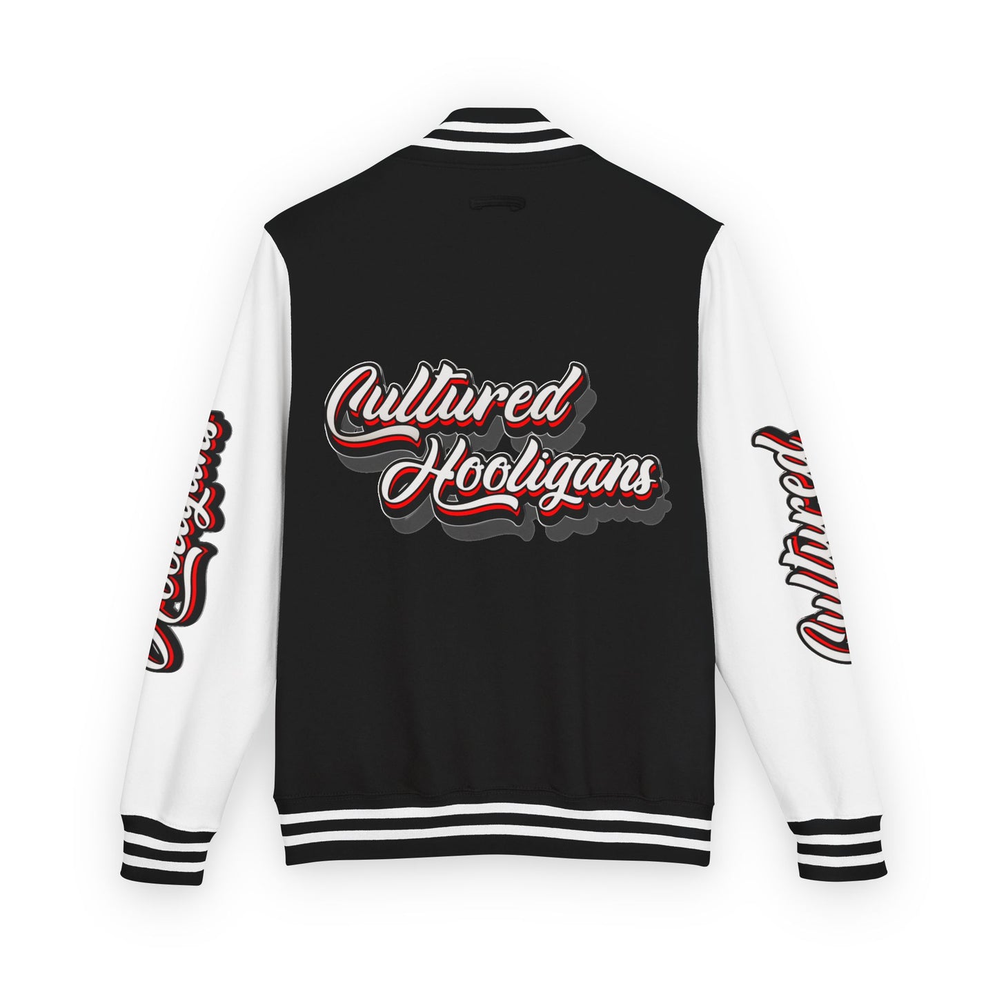Letterman Jacket — “Cultured Hooligans” Varsity Style Red & White