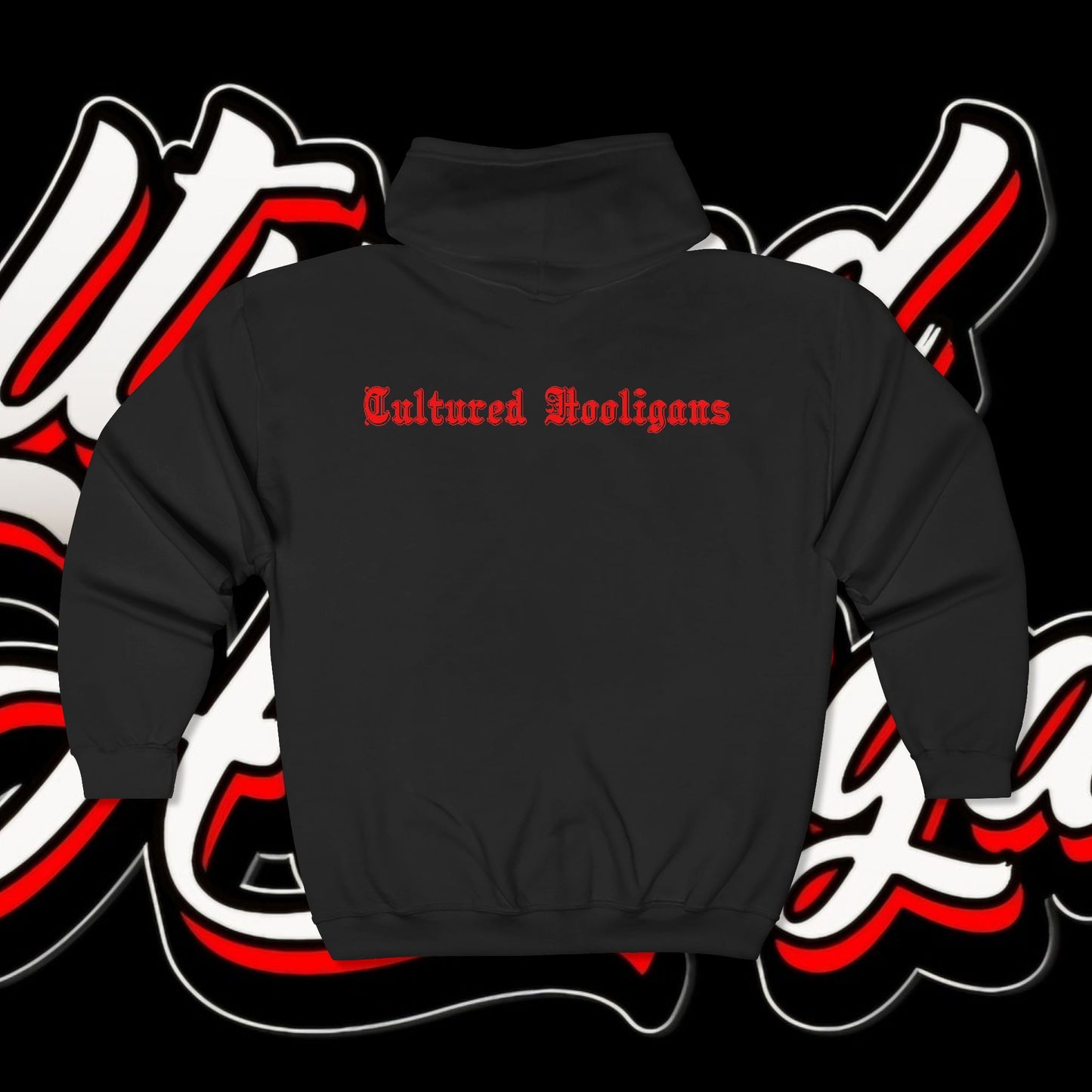 Cultured Hooligans Zip Hoodie — Graphic Full‑Zip Hooded Sweatshirt